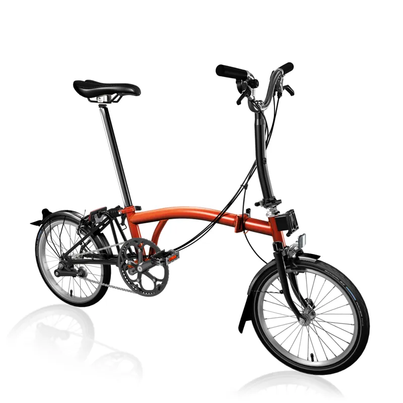 Brompton C Line Explore Mid Black Edition Folding Bike 2022 in Flame Lacquer
